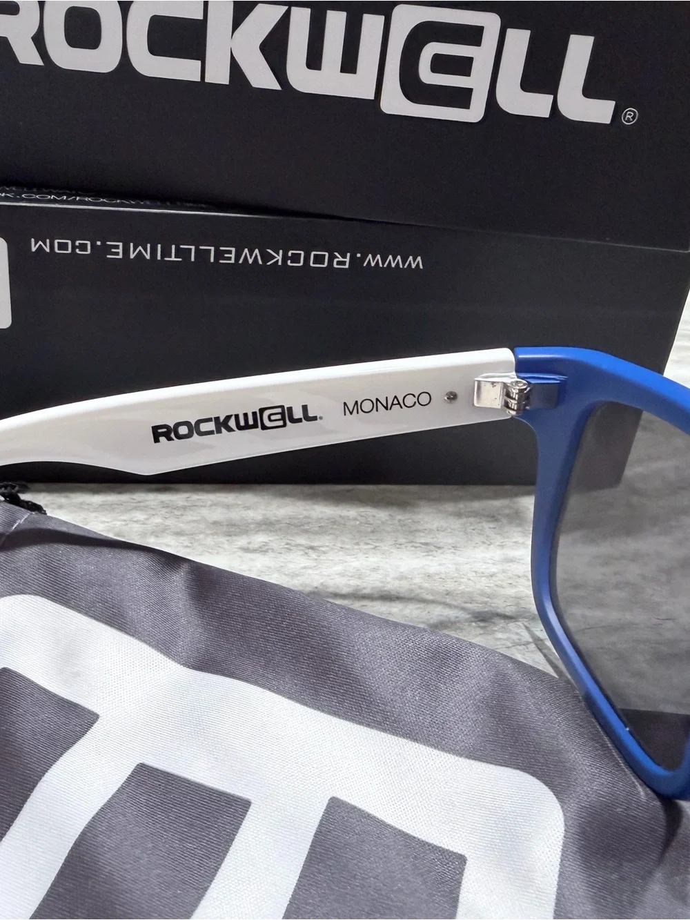 Rockwell Men’s Matte Blue Frame Sunglasses with Dark Lenses